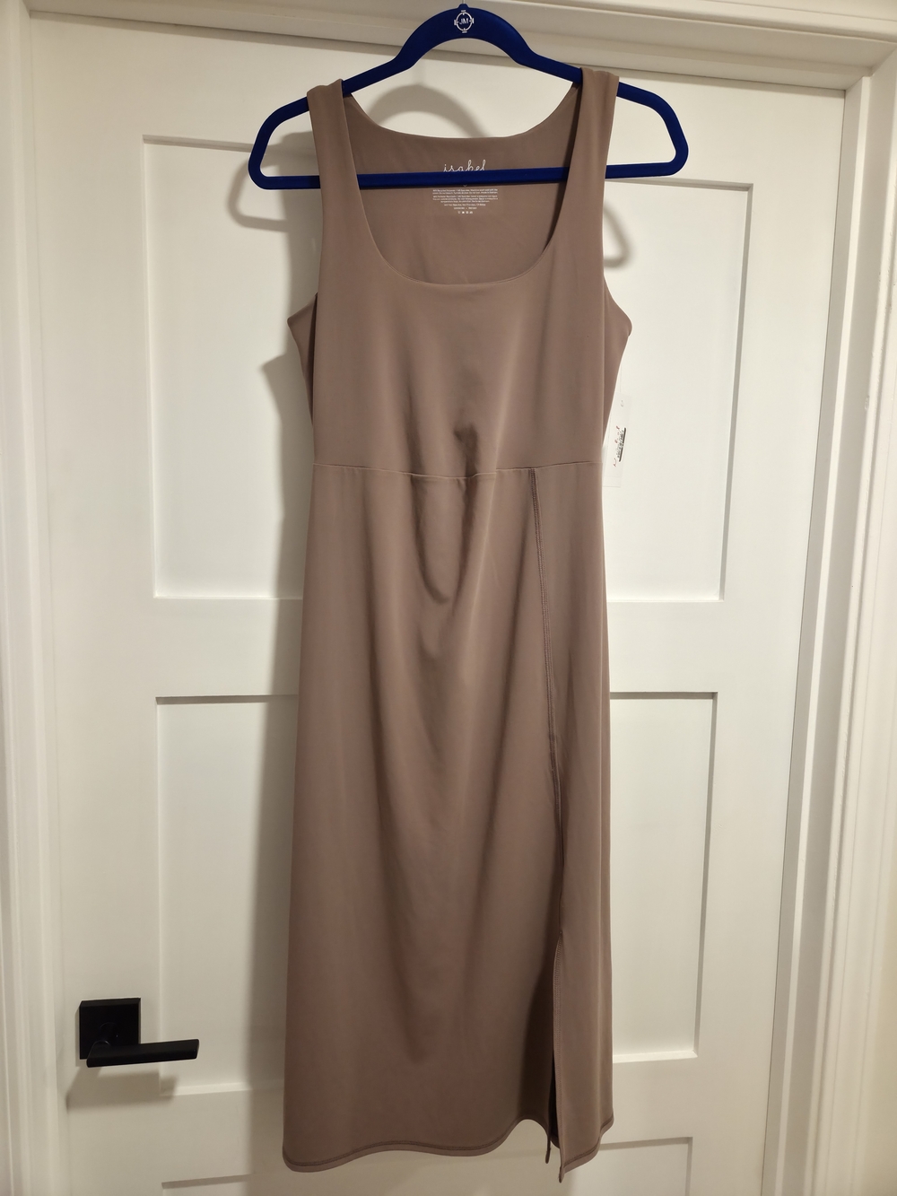 NWT Isabel by Ingrid & Isabel Mocha Athletic Bodycon Midi Dress Small Active Eco